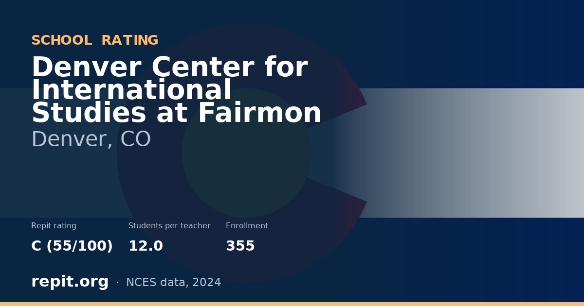 Denver Center for International Studies at Fairmon, Denver, CO — Repit school rating C (55/100)