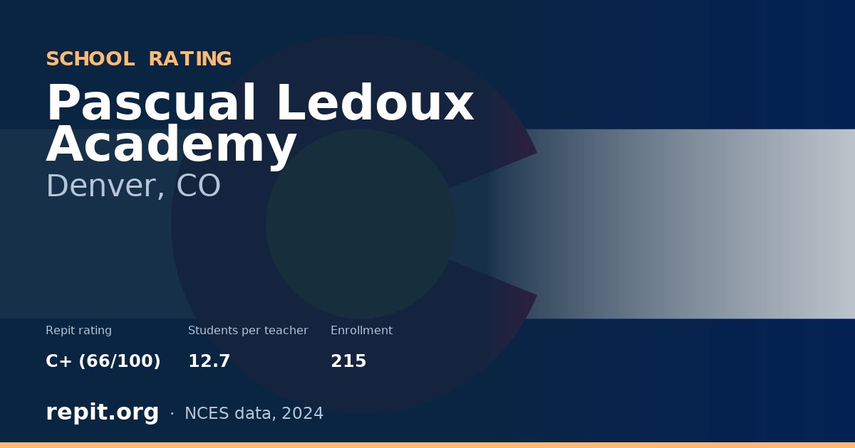 Pascual Ledoux Academy, Denver, CO — Repit school rating C+ (66/100)