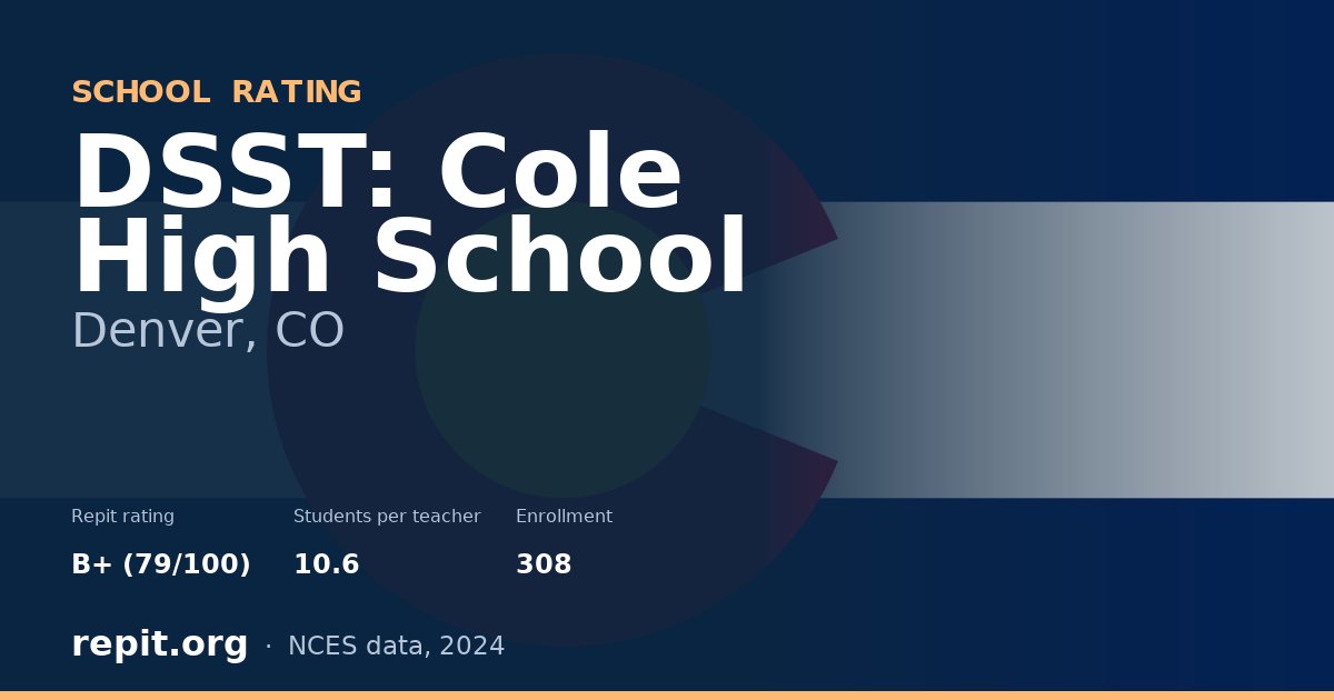 DSST: Cole High School, Denver, CO — Repit school rating B+ (79/100)