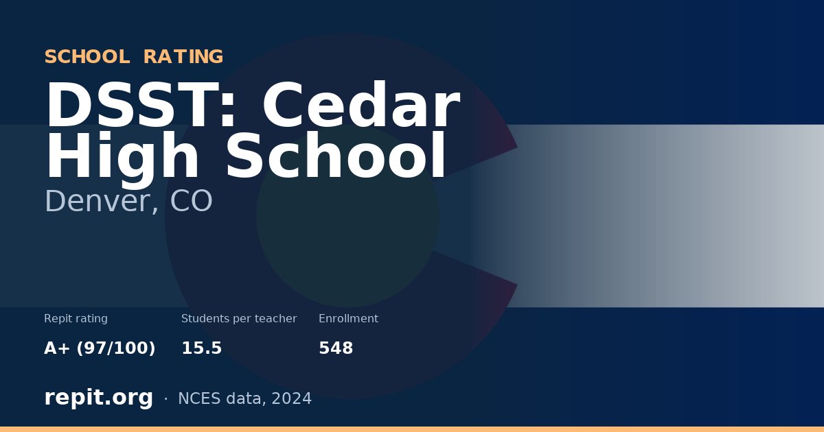 DSST: Cedar High School, Denver, CO — Repit school rating A+ (97/100)