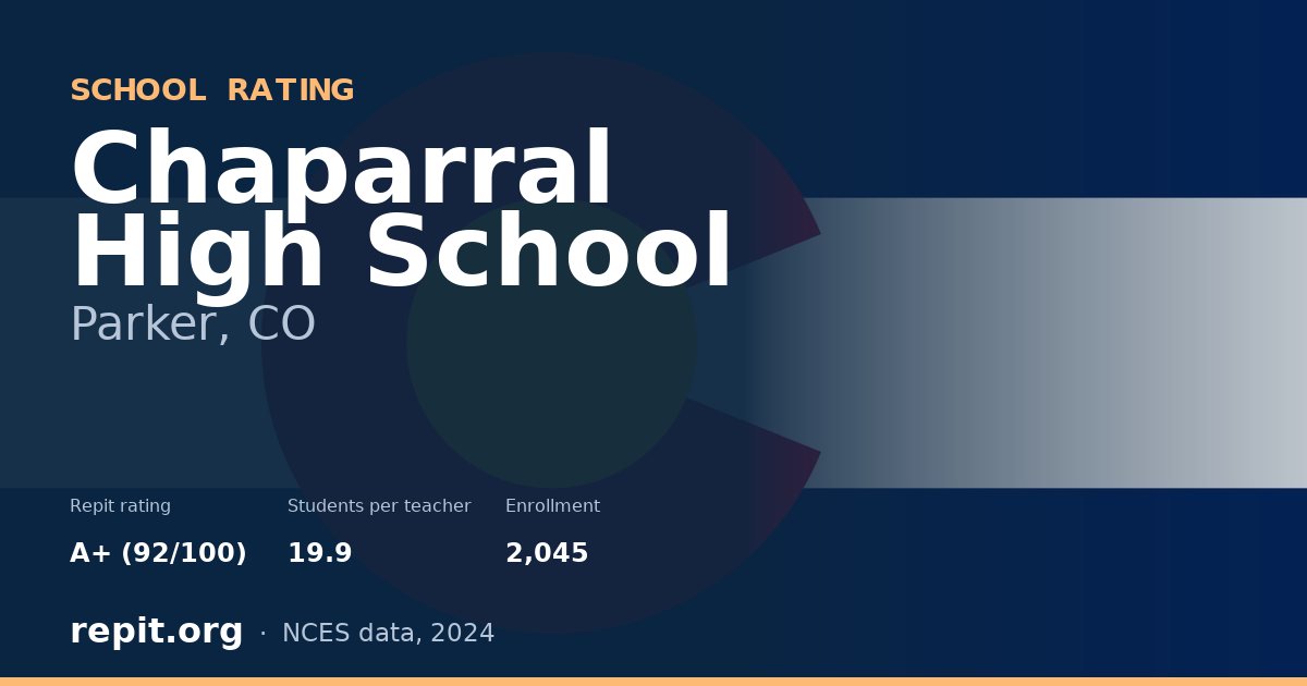 Chaparral High School, Parker, CO — Repit school rating A+ (92/100)