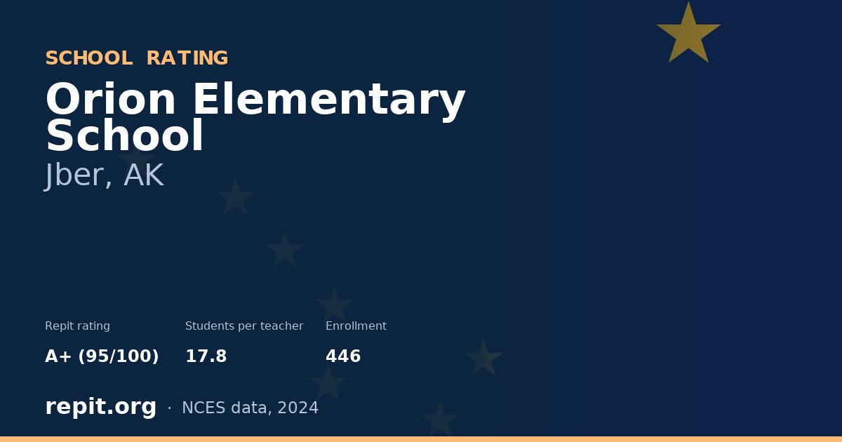 Orion Elementary School, Jber, AK — Repit school rating A+ (95/100)