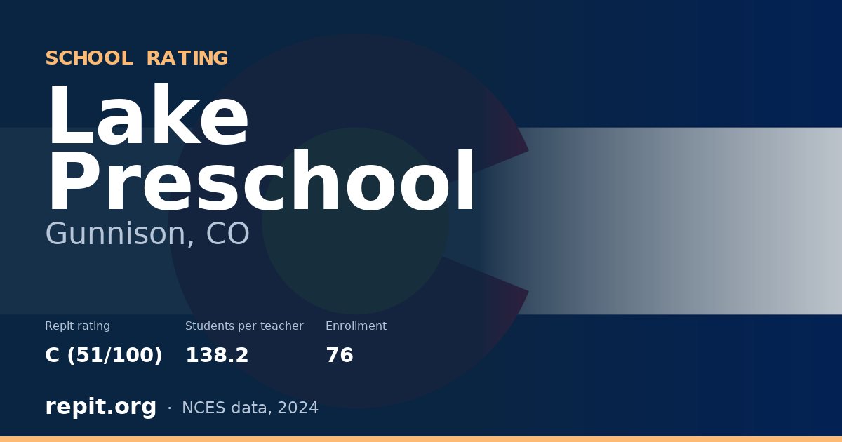Lake Preschool, Gunnison, CO — Repit school rating C (51/100)