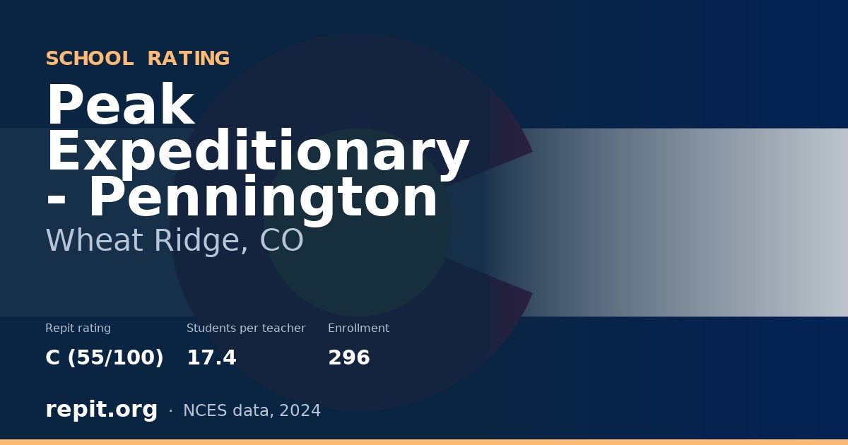 Peak Expeditionary - Pennington, Wheat Ridge, CO — Repit school rating C (55/100)