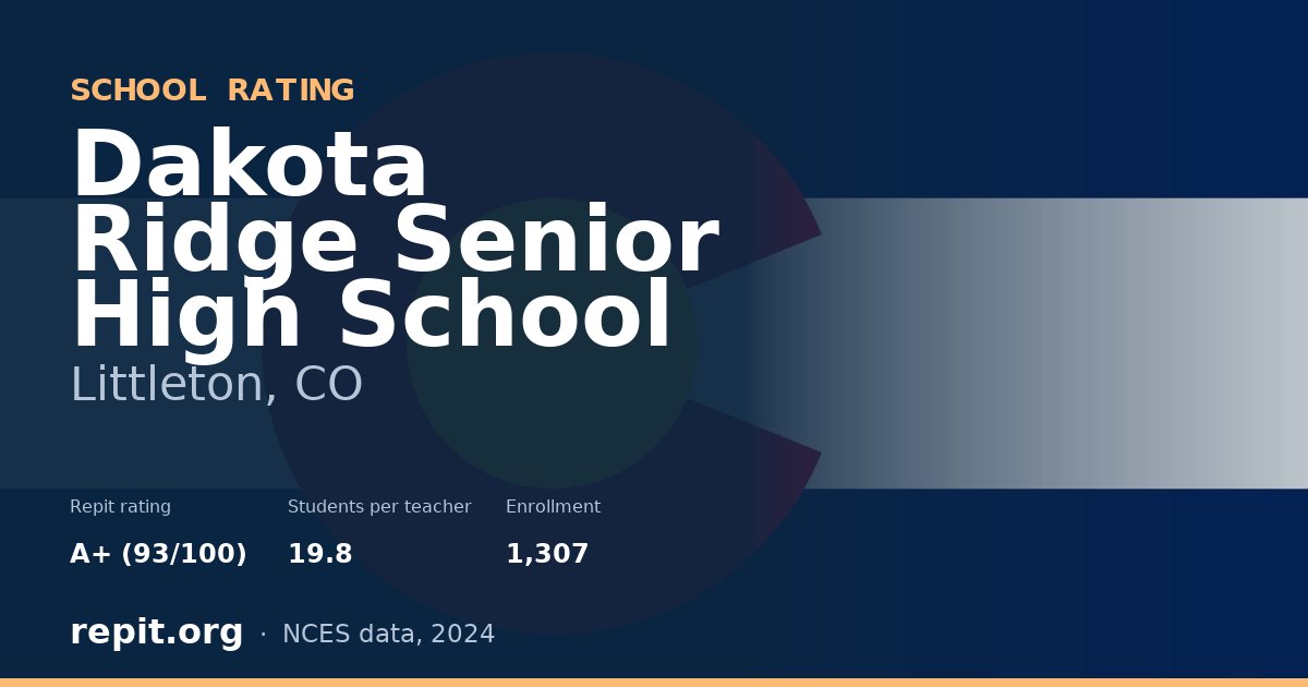 Dakota Ridge Senior High School, Littleton, CO — Repit school rating A+ (93/100)