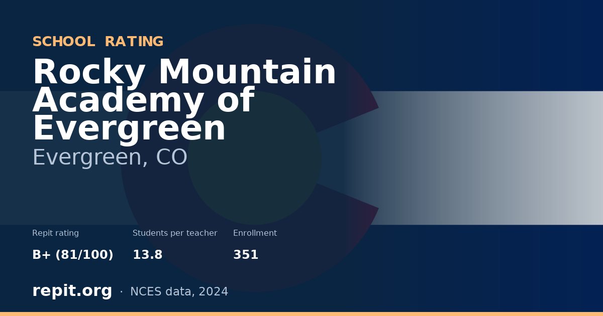 Rocky Mountain Academy of Evergreen, Evergreen, CO — Repit school rating B+ (81/100)