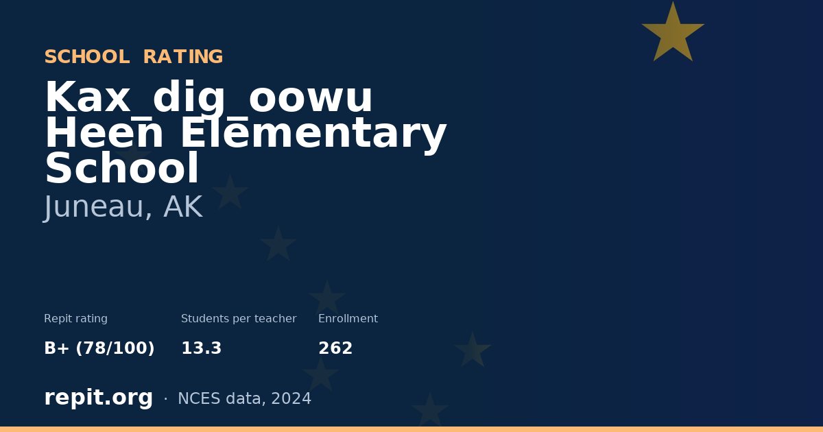 Kax_dig_oowu Heen Elementary School, Juneau, AK — Repit school rating B+ (78/100)