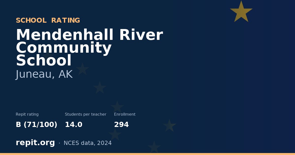 Mendenhall River Community School, Juneau, AK — Repit school rating B (71/100)