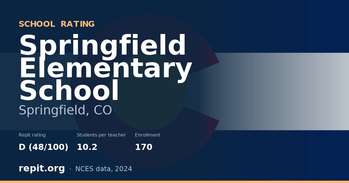 Springfield Elementary School, Springfield, CO — Repit school rating D (48/100)
