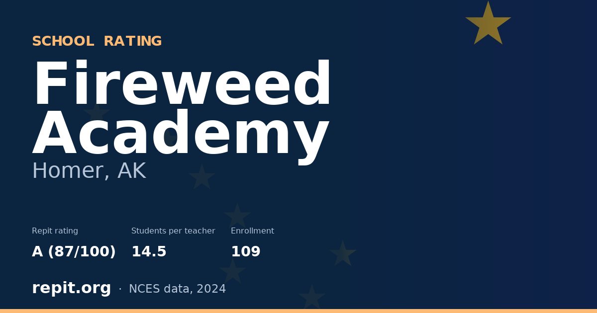 Fireweed Academy, Homer, AK — Repit school rating A (87/100)