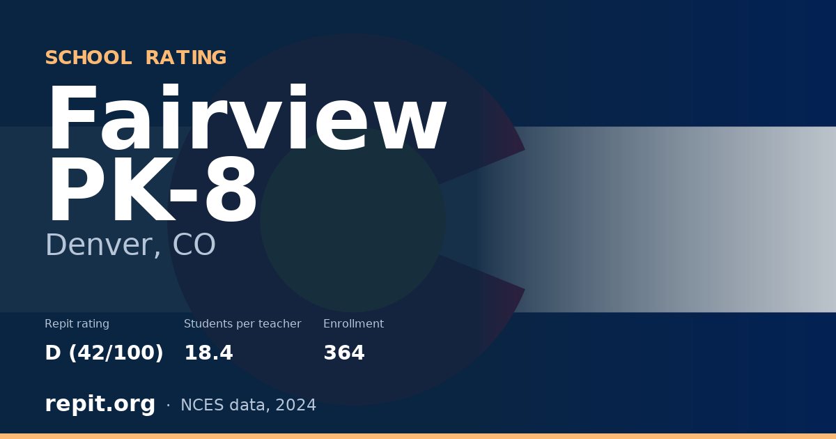 Fairview PK-8, Denver, CO — Repit school rating D (42/100)