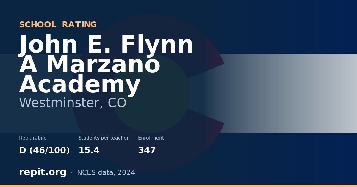 John E. Flynn A Marzano Academy, Westminster, CO — Repit school rating D (46/100)