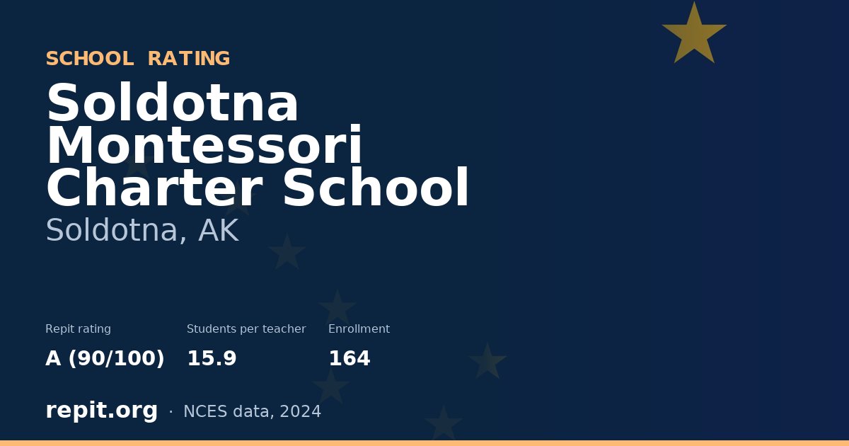 Soldotna Montessori Charter School, Soldotna, AK — Repit school rating A (90/100)