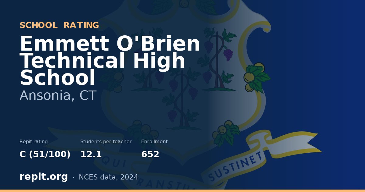 Emmett O'Brien Technical High School, Ansonia, CT — Repit school rating C (51/100)