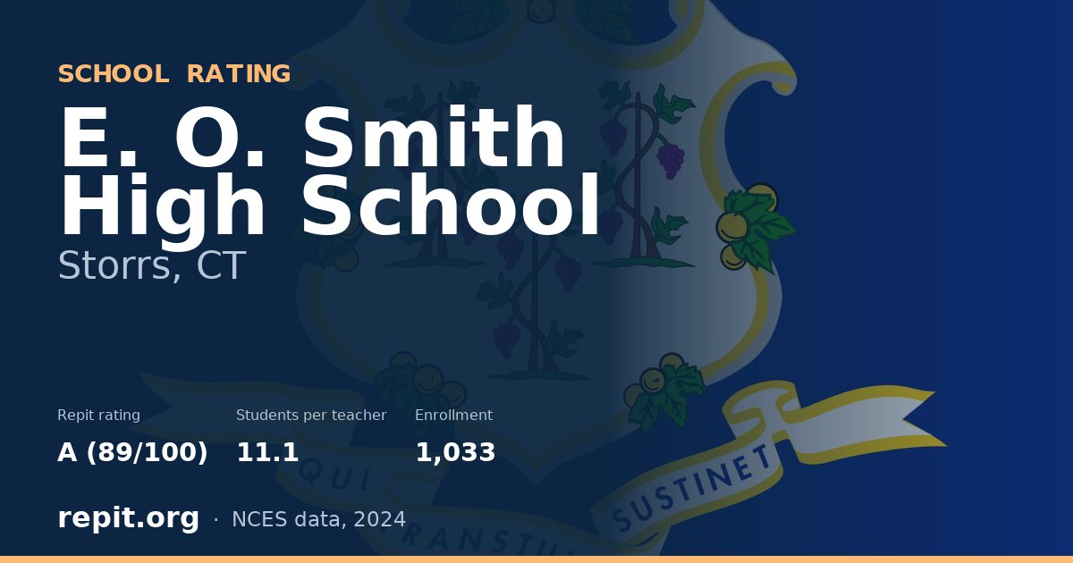 E. O. Smith High School, Storrs, CT — Repit school rating A (89/100)