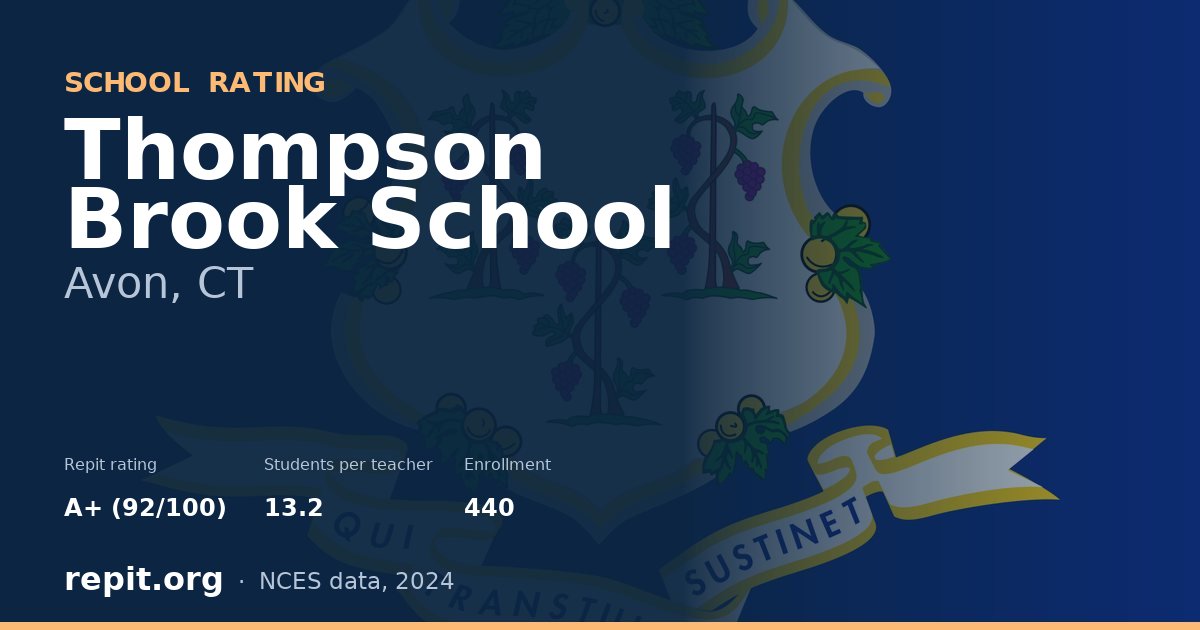 Thompson Brook School, Avon, CT — Repit school rating A+ (92/100)