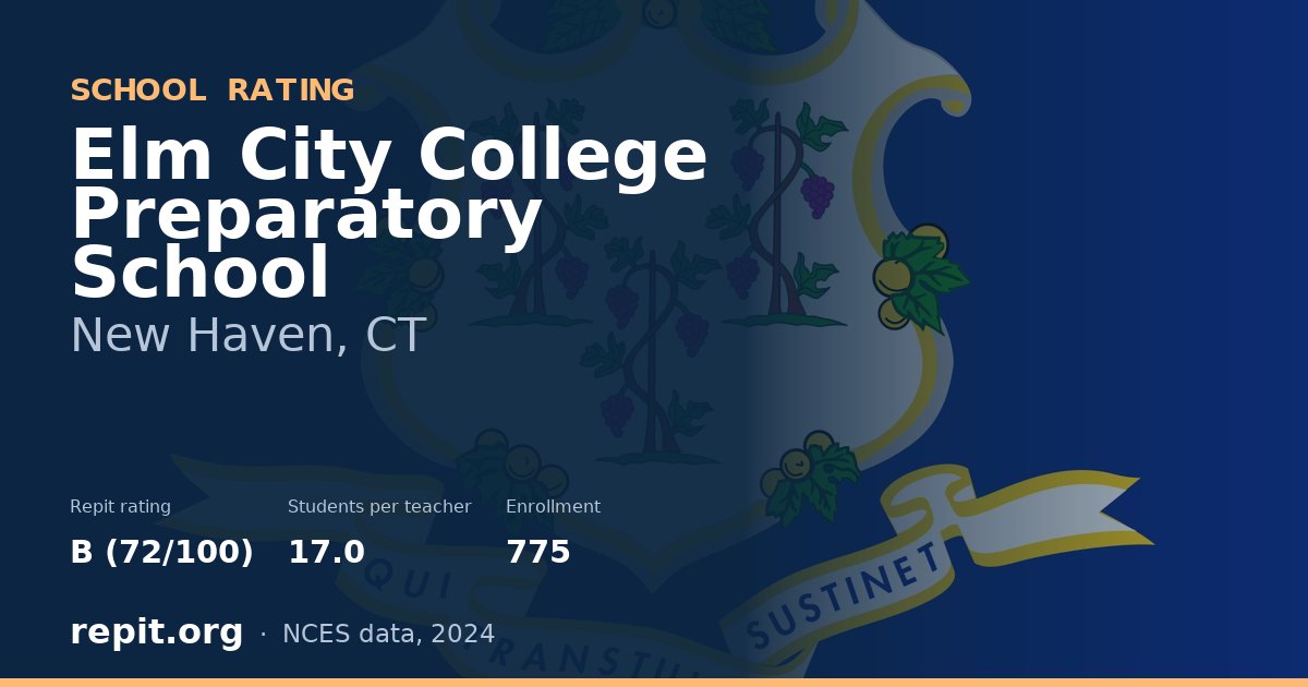 Elm City College Preparatory School, New Haven, CT — Repit school rating B (72/100)