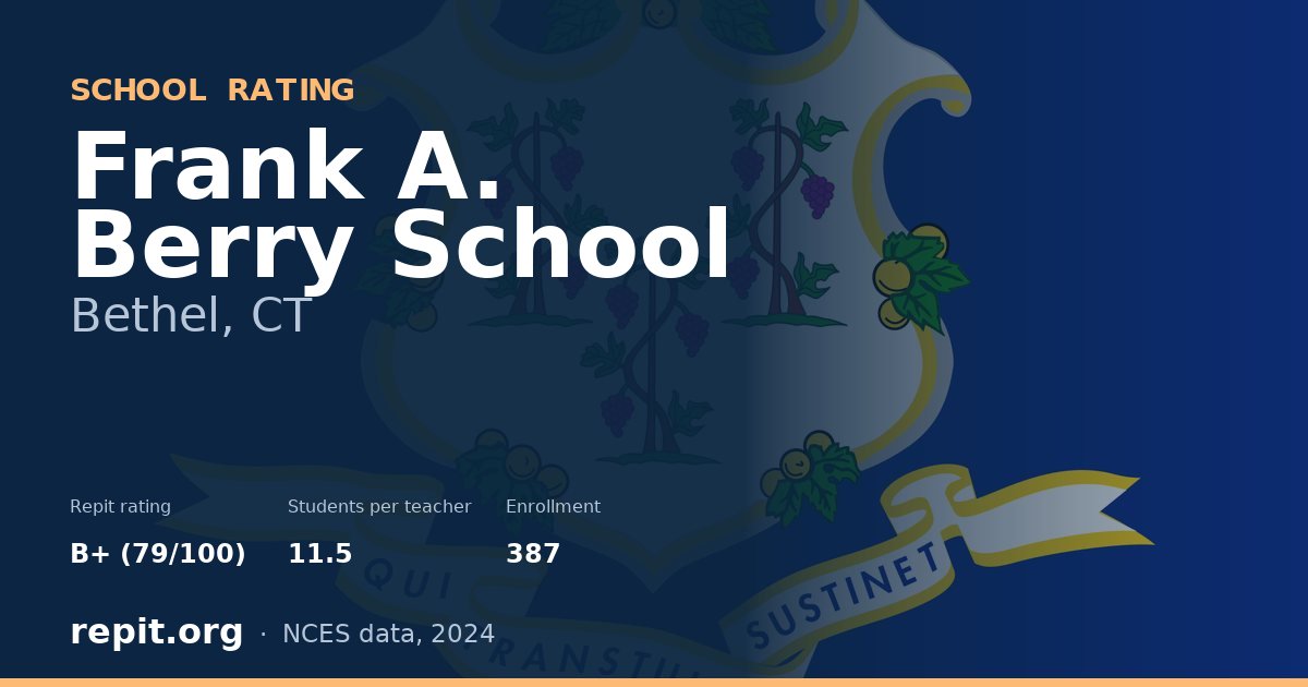 Frank A. Berry School, Bethel, CT — Repit school rating B+ (79/100)