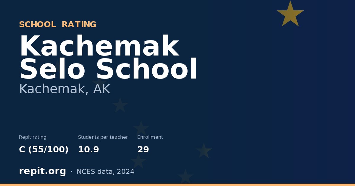 Kachemak Selo School, Kachemak, AK — Repit school rating C (55/100)