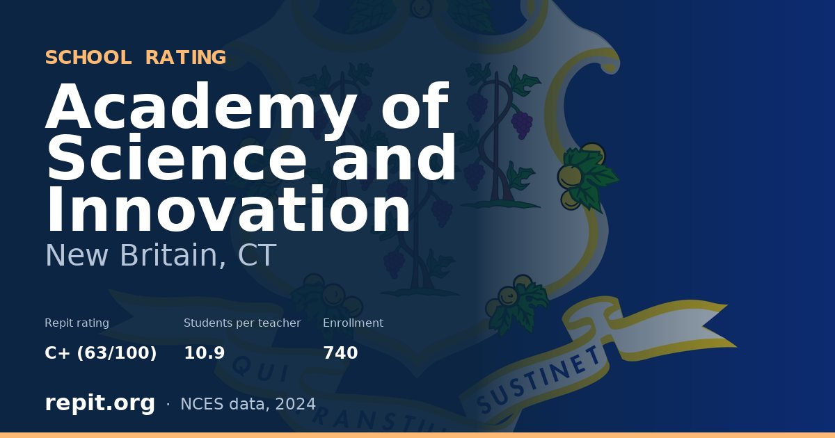 Academy of Science and Innovation, New Britain, CT — Repit school rating C+ (63/100)