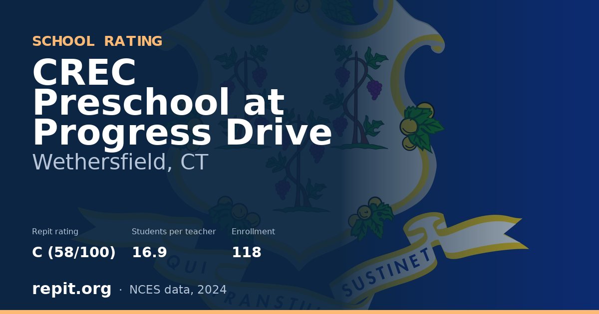CREC Preschool at Progress Drive, Wethersfield, CT — Repit school rating C (58/100)