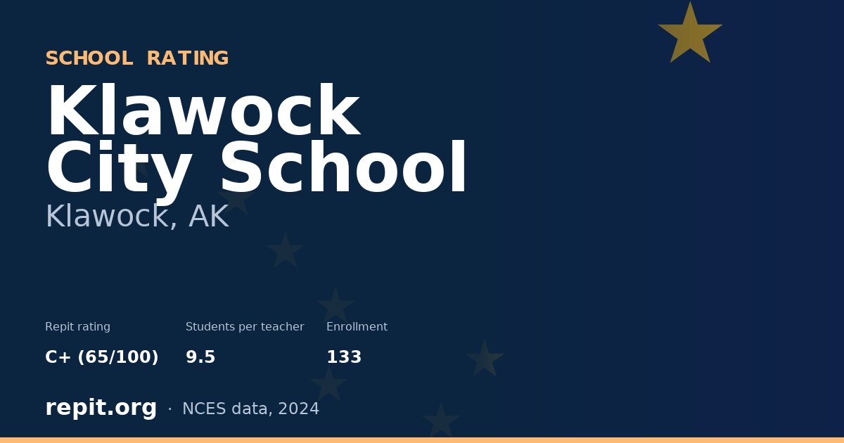 Klawock City School, Klawock, AK — Repit school rating C+ (65/100)