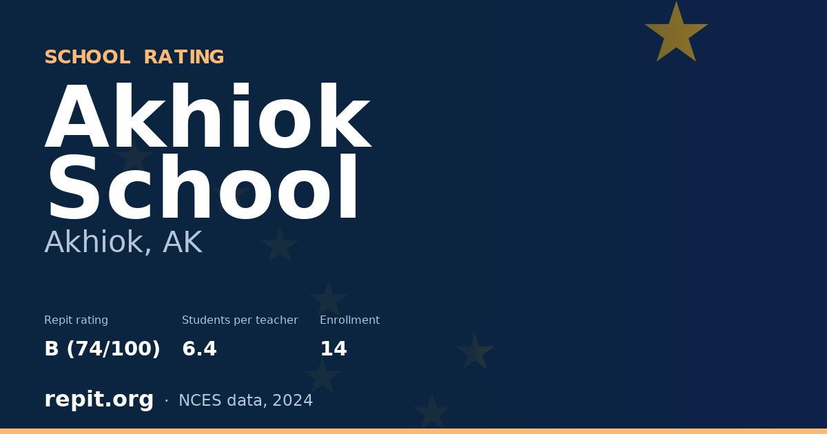 Akhiok School, Akhiok, AK — Repit school rating B (74/100)