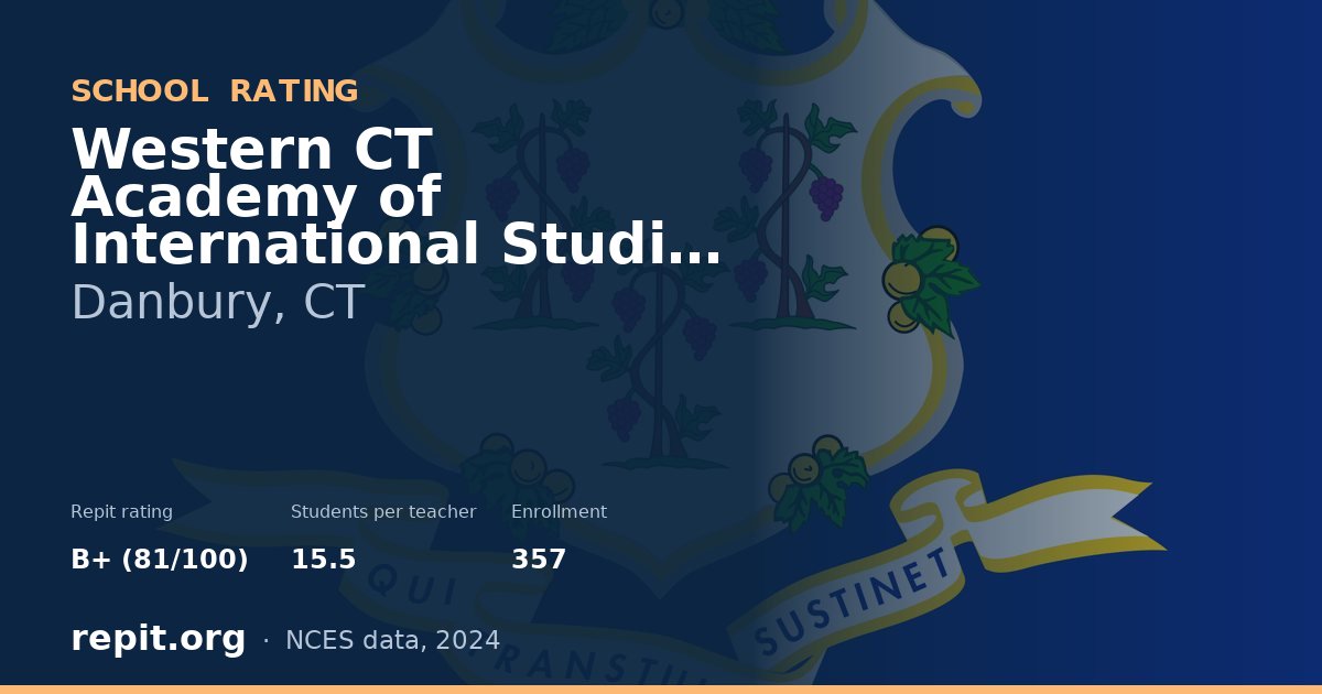 Western CT Academy of International Studies Elementary Magne, Danbury, CT — Repit school rating B+ (81/100)