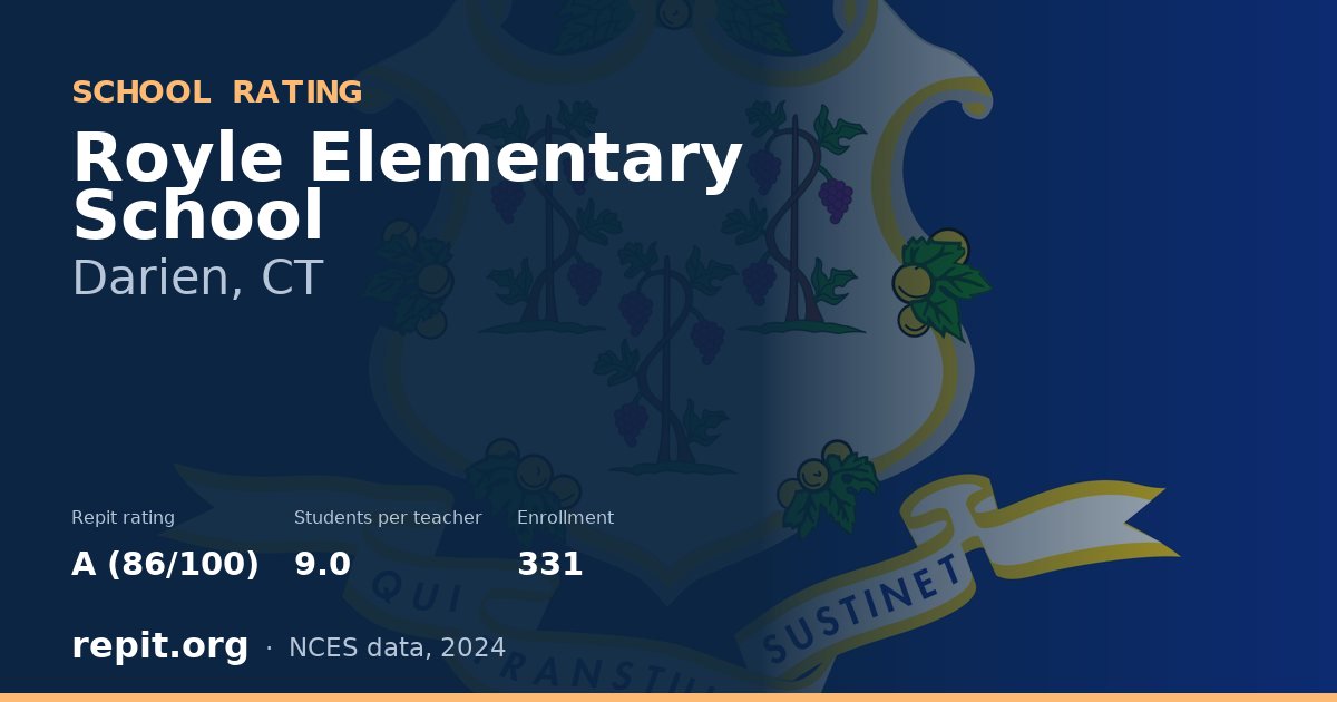 Royle Elementary School, Darien, CT — Repit school rating A (86/100)