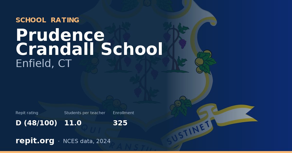 Prudence Crandall School, Enfield, CT — Repit school rating D (48/100)
