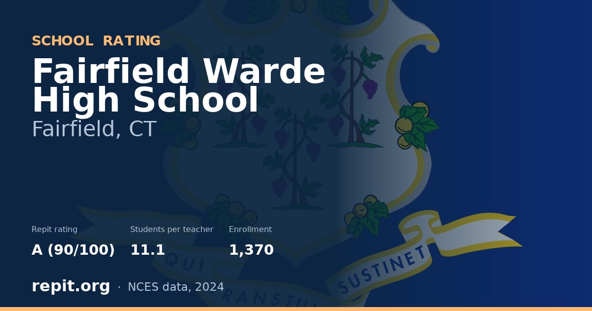 Fairfield Warde High School, Fairfield, CT — Repit school rating A (90/100)
