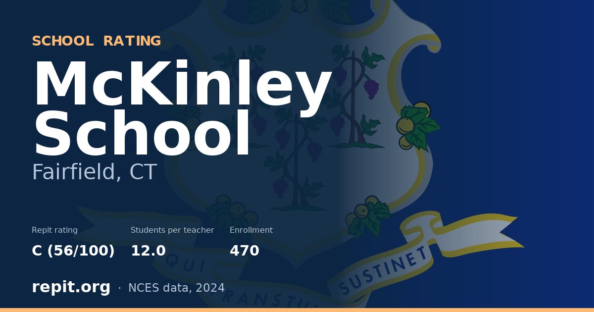McKinley School, Fairfield, CT — Repit school rating C (56/100)