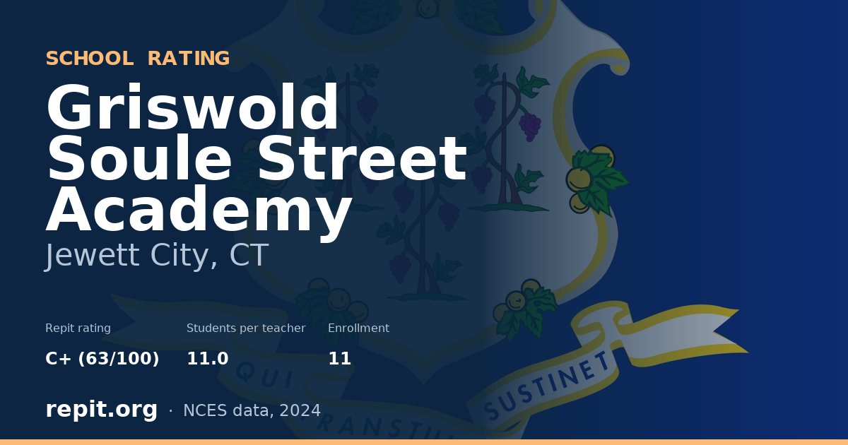 Griswold Soule Street Academy, Jewett City, CT — Repit school rating C+ (63/100)