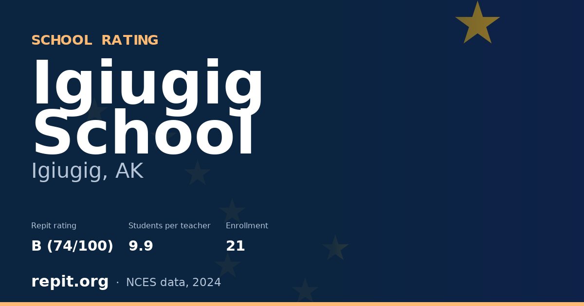 Igiugig School, Igiugig, AK — Repit school rating B (74/100)