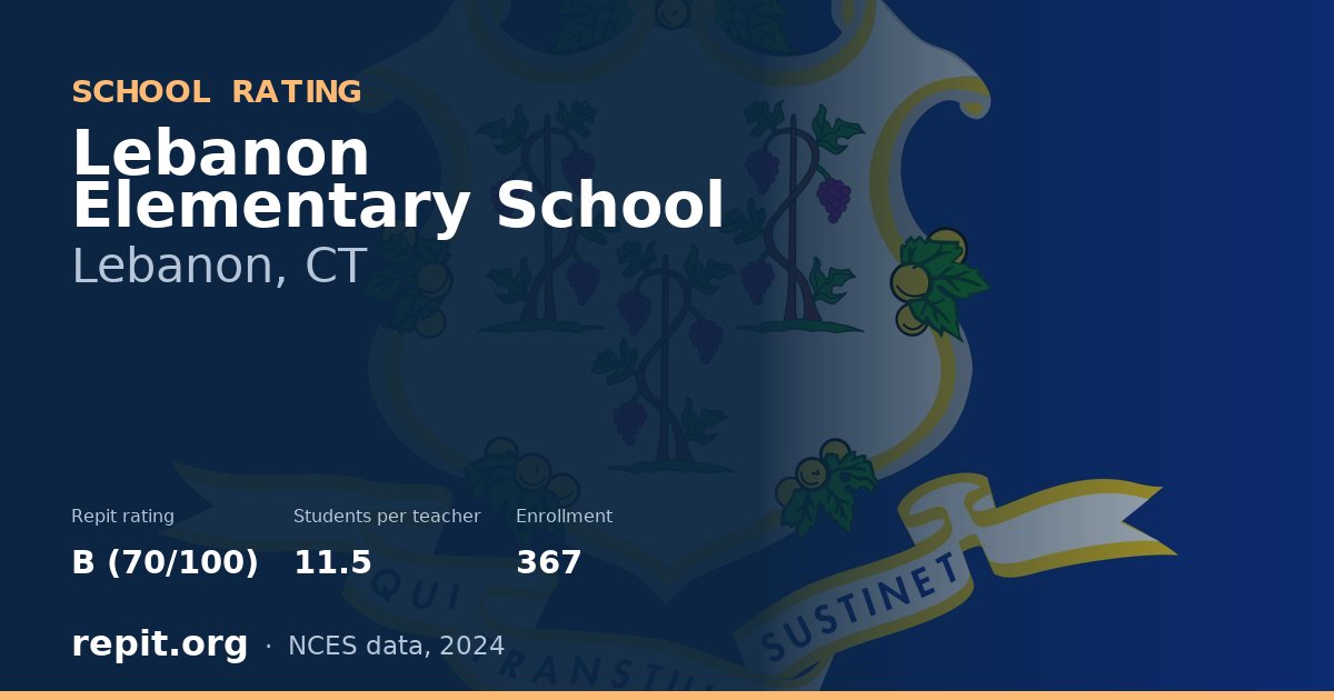 Lebanon Elementary School, Lebanon, CT — Repit school rating B (70/100)