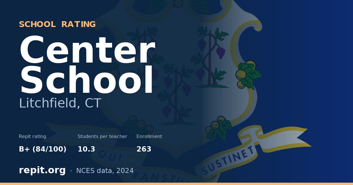 Center School, Litchfield, CT — Repit school rating B+ (84/100)