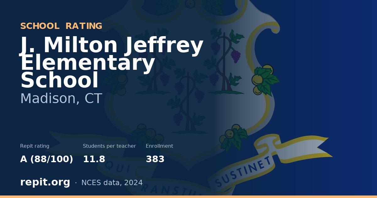 J. Milton Jeffrey Elementary School, Madison, CT — Repit school rating A (88/100)