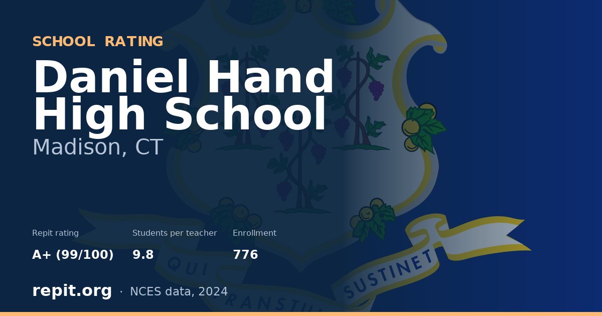 Daniel Hand High School, Madison, CT — Repit school rating A+ (99/100)