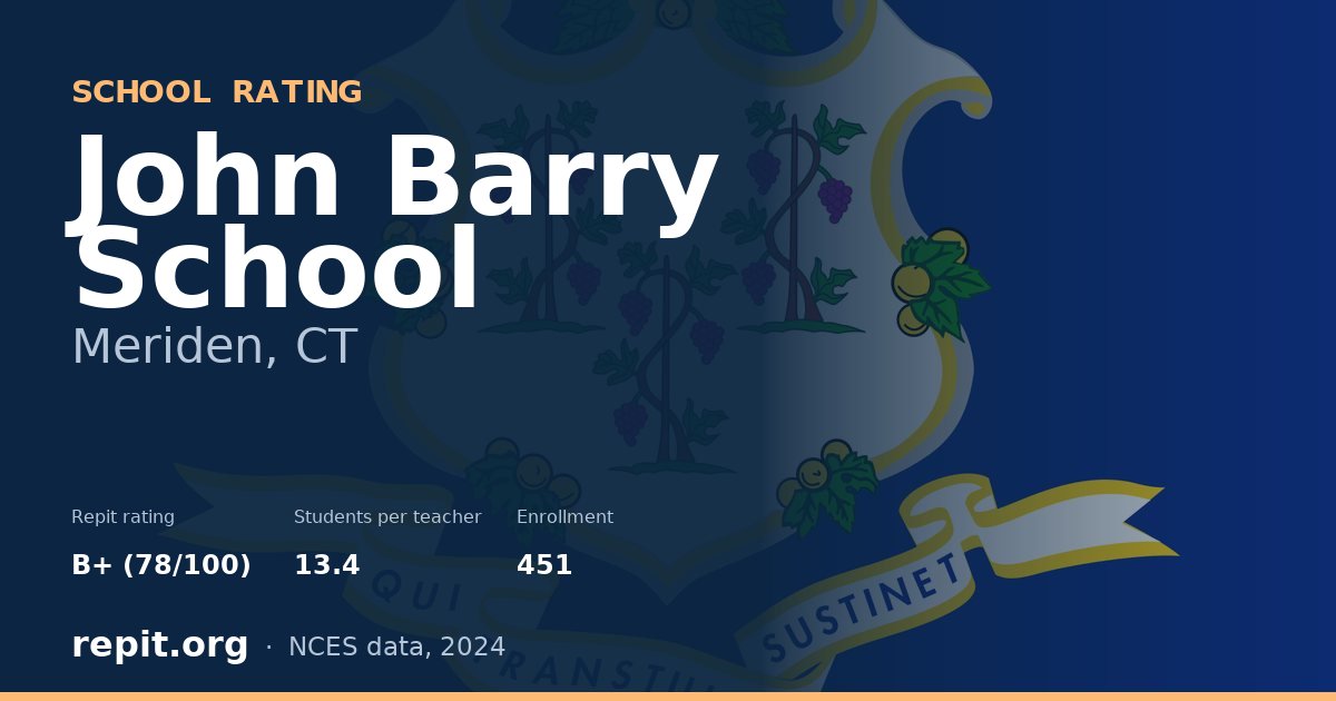 John Barry School, Meriden, CT — Repit school rating B+ (78/100)