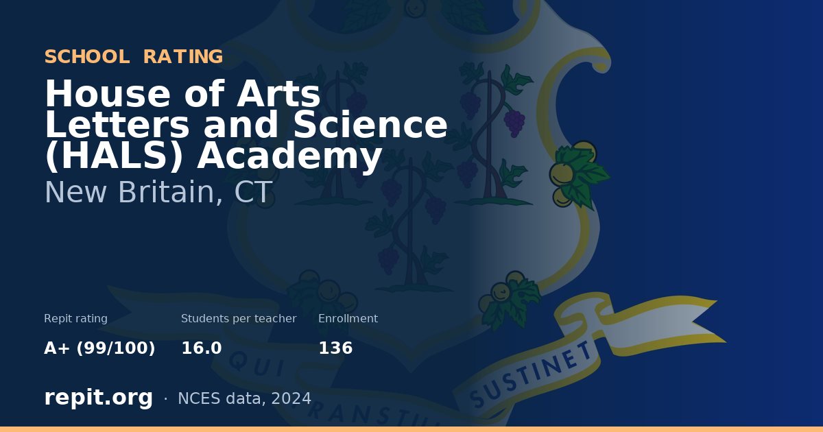 House of Arts Letters and Science (HALS) Academy, New Britain, CT — Repit school rating A+ (99/100)