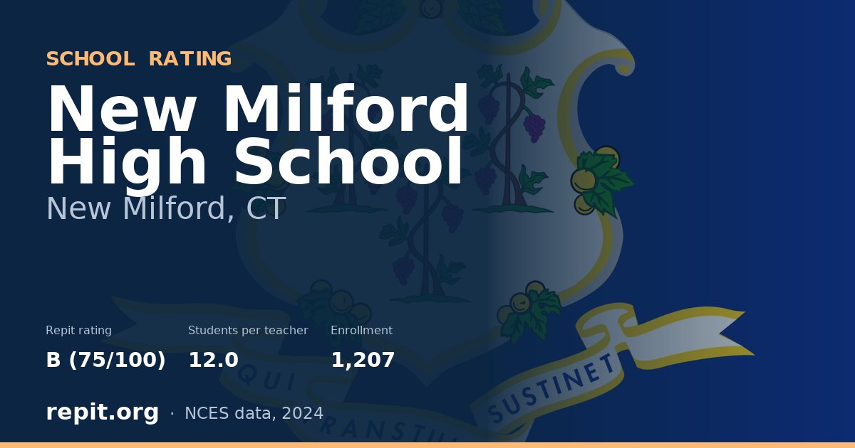 New Milford High School, New Milford, CT — Repit school rating B (75/100)