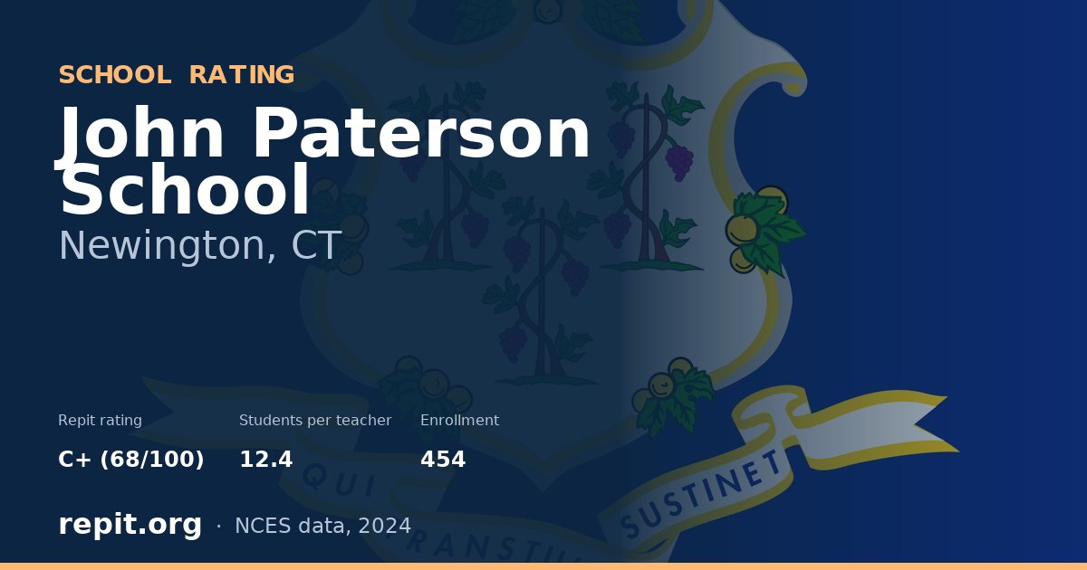 John Paterson School, Newington, CT — Repit school rating C+ (68/100)