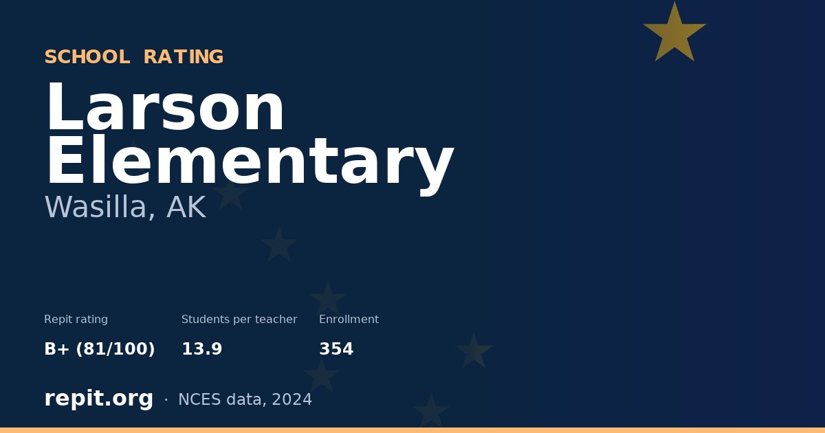 Larson Elementary, Wasilla, AK — Repit school rating B+ (81/100)
