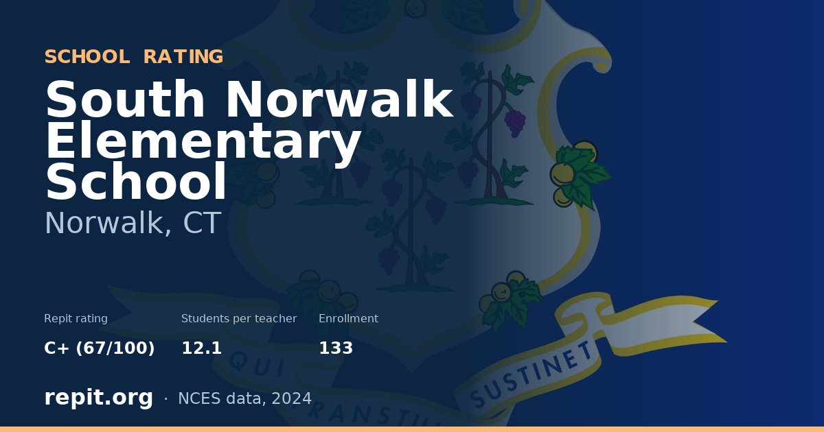 South Norwalk Elementary School, Norwalk, CT — Repit school rating C+ (67/100)