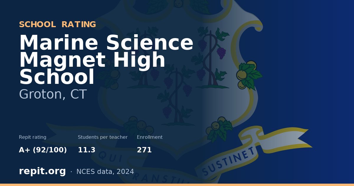 Marine Science Magnet High School, Groton, CT — Repit school rating A+ (92/100)