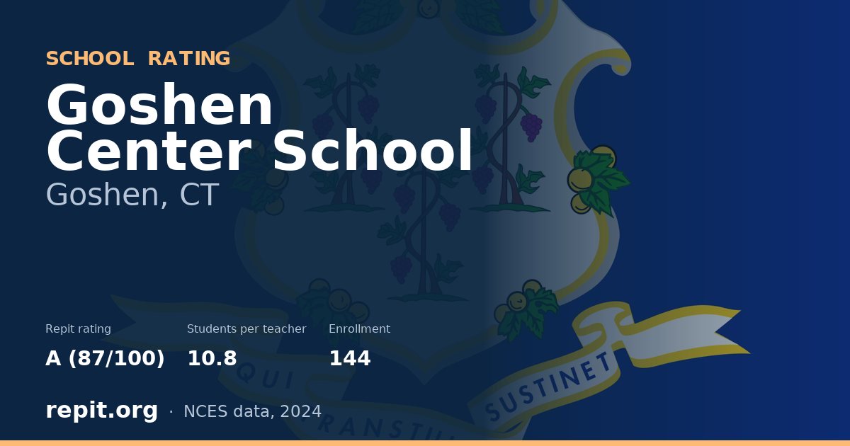Goshen Center School, Goshen, CT — Repit school rating A (87/100)