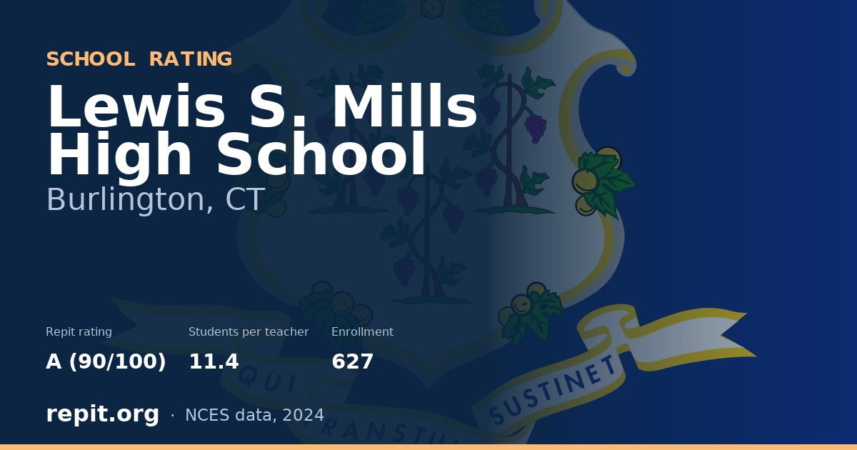 Lewis S. Mills High School, Burlington, CT — Repit school rating A (90/100)
