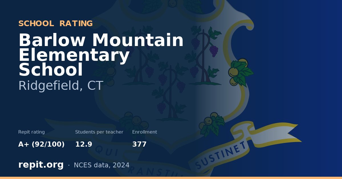 Barlow Mountain Elementary School, Ridgefield, CT — Repit school rating A+ (92/100)