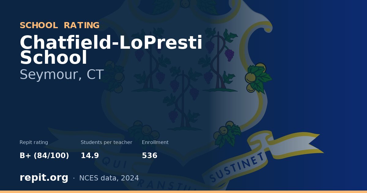 Chatfield-LoPresti School, Seymour, CT — Repit school rating B+ (84/100)