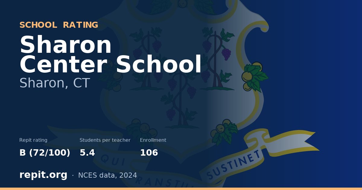 Sharon Center School, Sharon, CT — Repit school rating B (72/100)